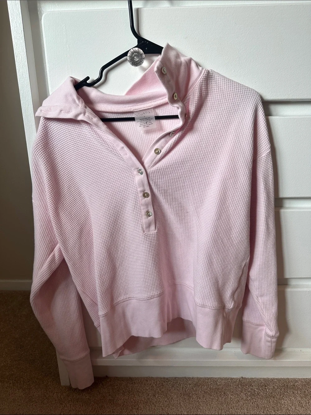 Negative Underwear Pink Waffle Knit Set Worn Once